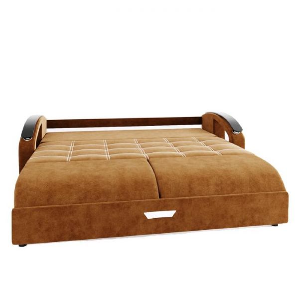 Диван прямой «Дубай», еврокнижка, ППУ, велюр, цвет селфи 01