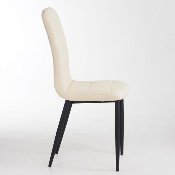 Стул "Квадро" Металл черный/AERO кремовый