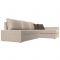 Угловой диван «Версаль», механизм дельфин, рогожка, правый угол, цвет бежевый