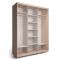 Шкаф-купе Удачный 3 зеркала 2370х600х2300 Венге Темный