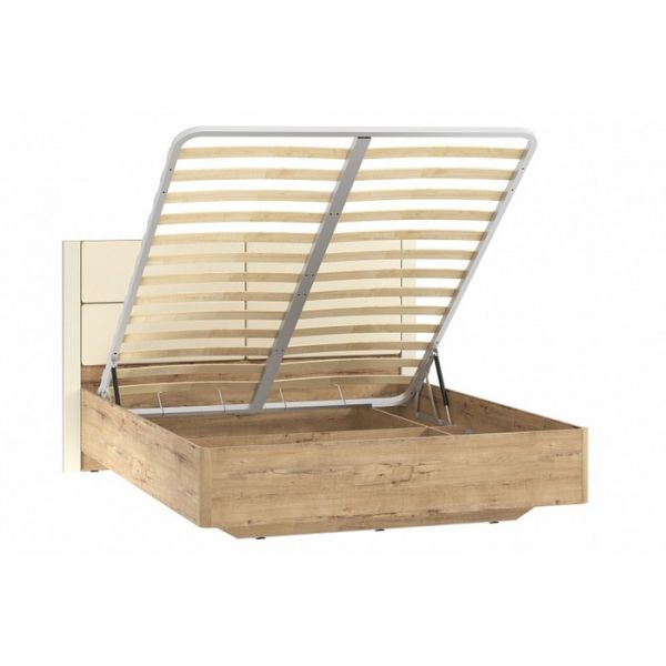 Кровать Livorno НМ 040.52 Х, 1600х2000, к/з Бум милк, 10 25 Софт Панакота, Дуб Бунратти