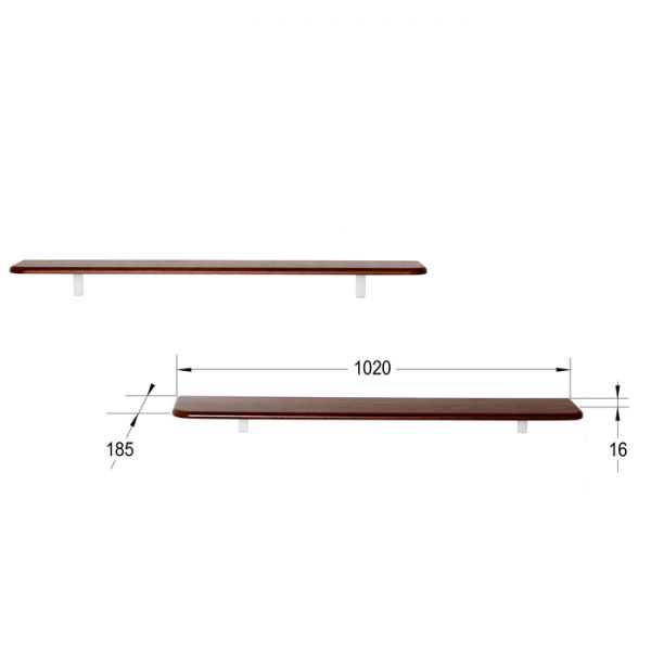 Комплект полок «Сочи 1020» (2 шт), 1020 ? 185 ? 16 мм, цвет дуб белёный