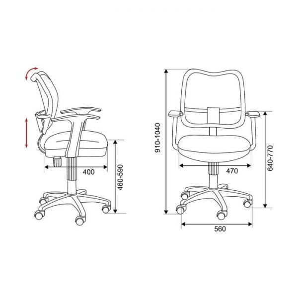 Кресло Бюрократ, с подлокотникам, салатовый, спинка сетка, белый пластик, CH-W797/SD/TW-18
