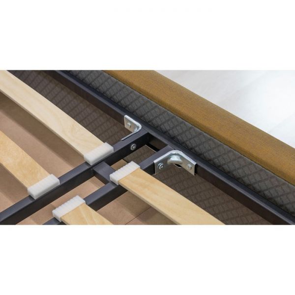 Кровать Фаина, 1800х2000, ортопедическое осн+ПМ, Труссарди/Горчичный Ролан