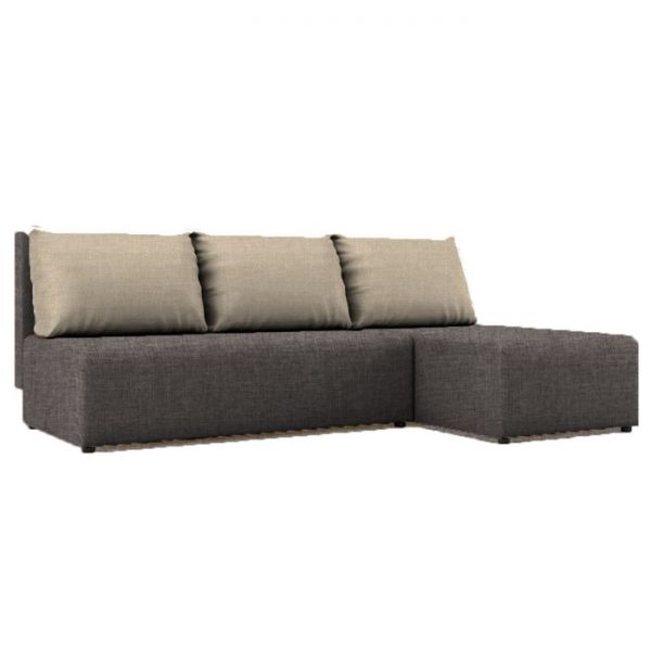 Угловой диван «Алиса», бельевой ящик, еврокнижка, рогожка, цвет savana grey / savana milk