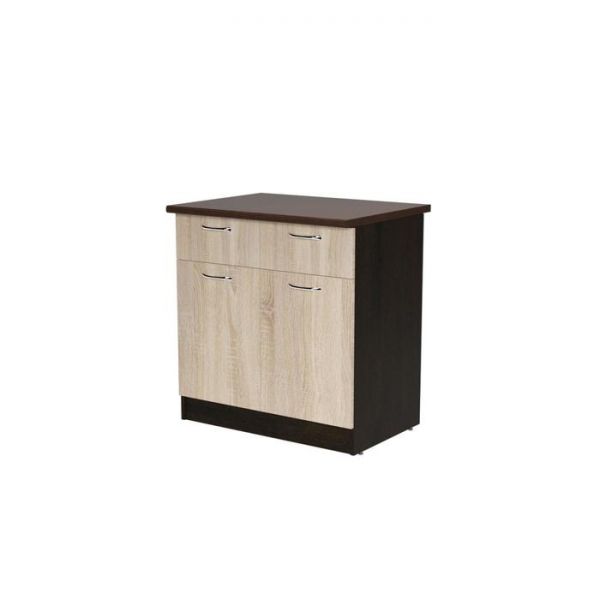 Шкаф напольный Сабрина 800х600х850 рабочий 2 ящ и 2 дв  венге/дуб сонома/дуглас темный