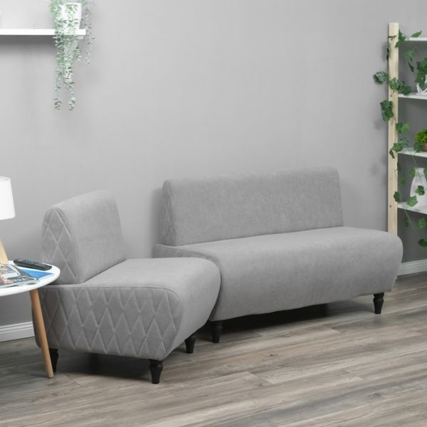 Диван "Буно" велюр Vivaldi светло-серый