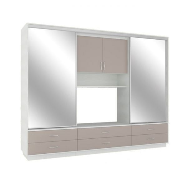 Стенка Милос 11-2 2710х536х2136 Ясень Анкор светлый /Мокко