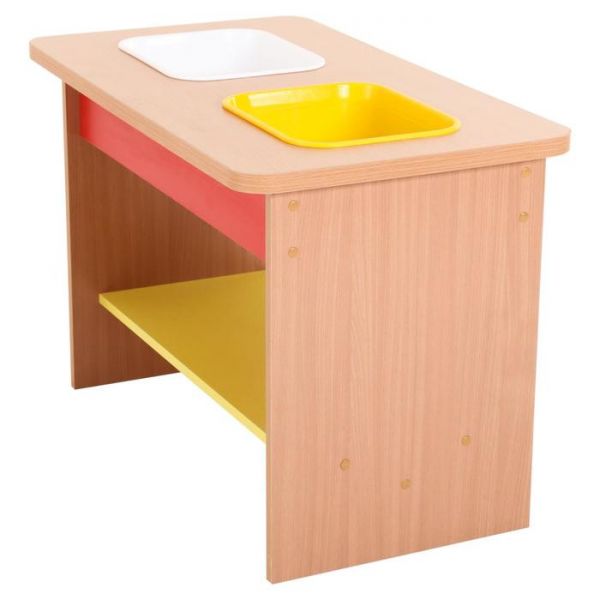 Центр воды и песка 900х500х600 бук бавария/жёлтый/красный