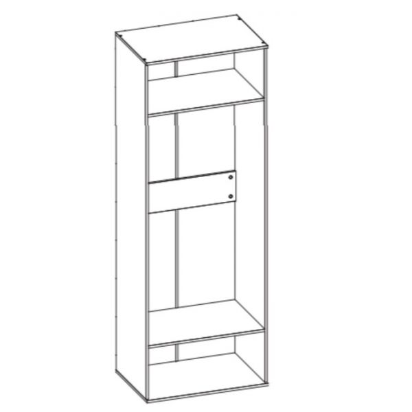 Шкаф Сити-2 800х540х2272 Сосна карелия/Черный Глянец