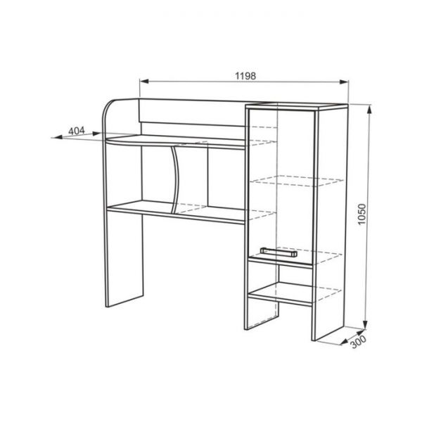 Надстройка стола компьютерного 1200 "Лайт-1", дуб сонома/белый