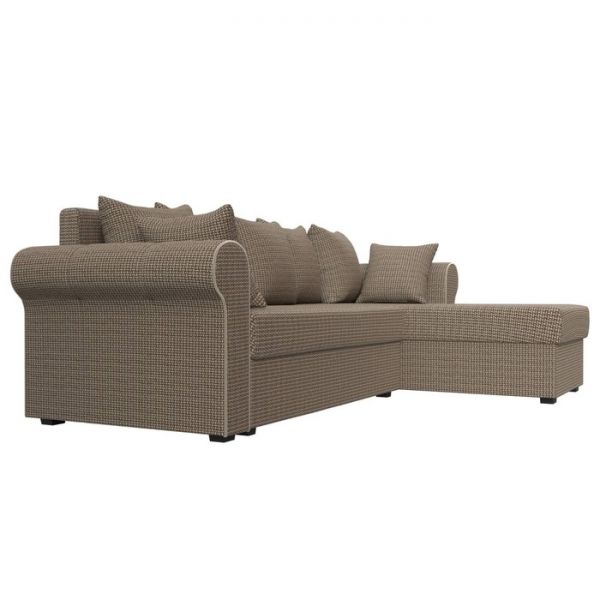 Угловой диван «Рейн», механизм еврокнижка, угол правый, рогожка, корфу 03 / кант бежевый