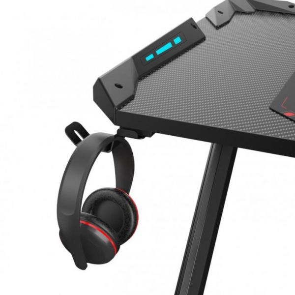 Стол игровой  Eureka Z1-S Pro c RGB подсветкой, черный
