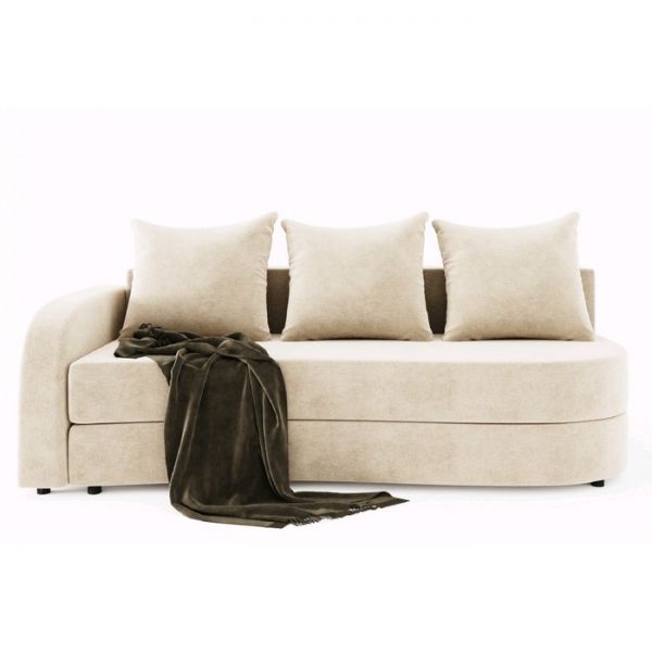 Диван прямой «Гитара», еврокнижка, ППУ, велюр, локоть левый, цвет селфи 01