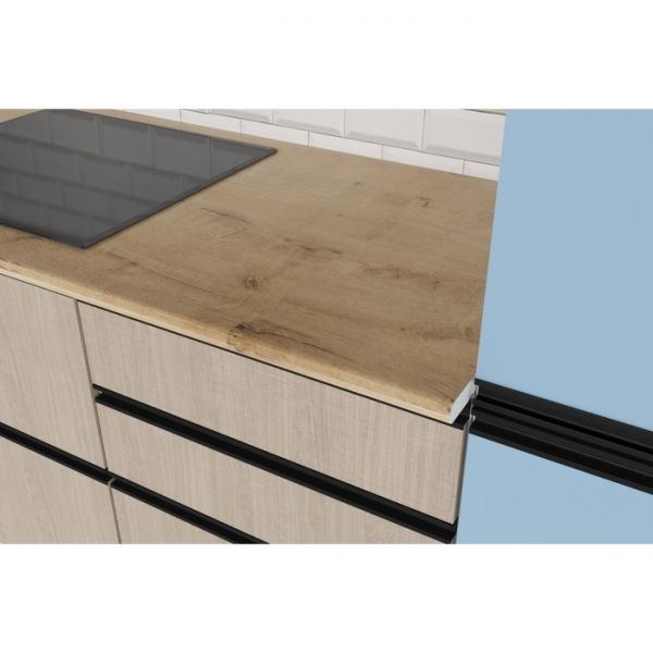 Кухонный гарнитур Агат экстра 3000х600 белый/дуб бунратти/капри/карамель