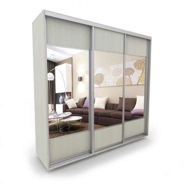 Шкаф-купе «Акцент-Дуэт», 1500 ? 600 ? 2310 мм, зеркало, цвет выбеленное дерево