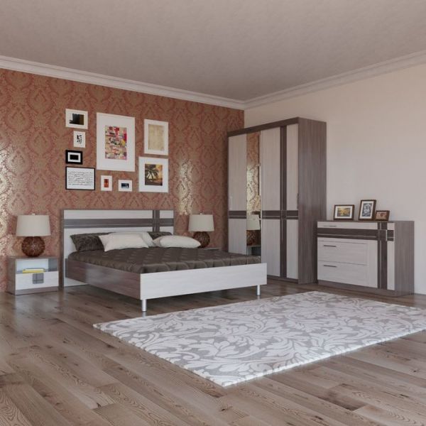 Тумба прикроватная ПРЕЗЕНТ Бодега темный/светлый МДФ бодега темный