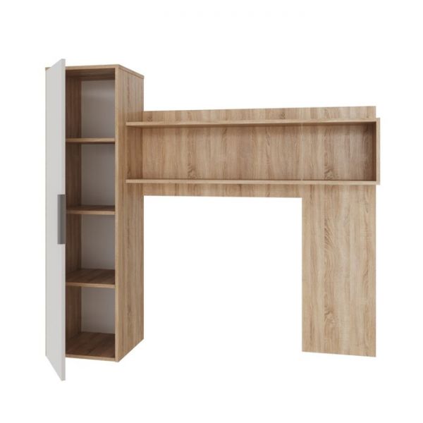 Надстройка для ТВ тумбы  Нордик, 1571х357х1408, Дуб сонома светлый/Белая Аляска