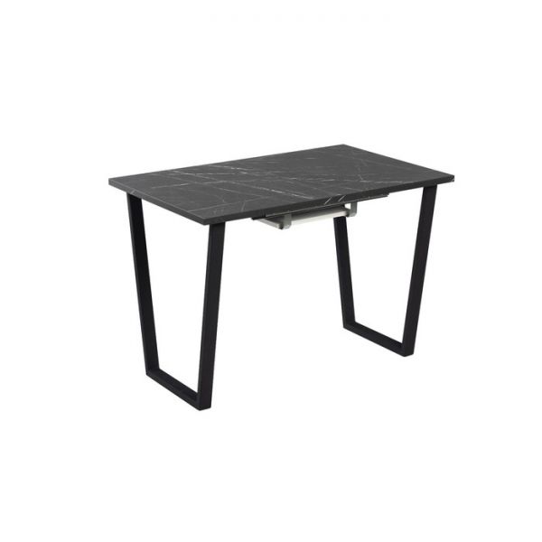Стол АТЛАНТ-12  1300/1800х800х760 Камень Черный/Опора Атлант чёрная матовая
