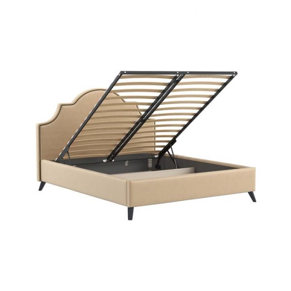 Кровать Фаина, 1600х2000, ортопедическое осн+ПМ, Блиц 04/Золотистый