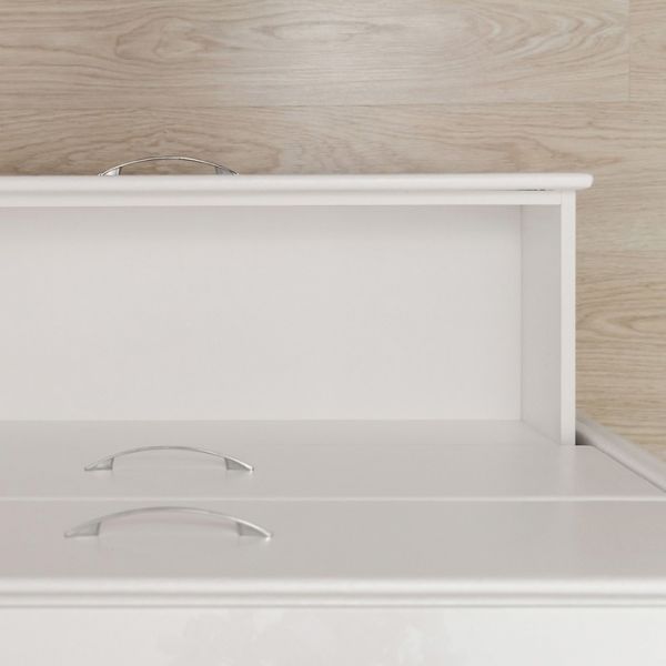 Комод «Алеро», 3 ящика, 1010 ? 375 ? 765 мм, экокожа, стекло, цвет взбитые сливки