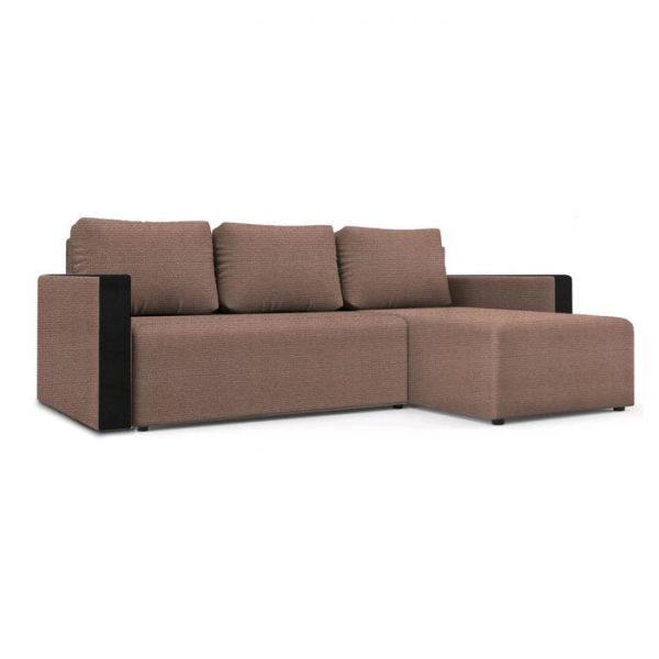 Угловой диван «Алиса 3», еврокнижка, бельевой ящик, велюр, цвет shaggy azure/marvel black