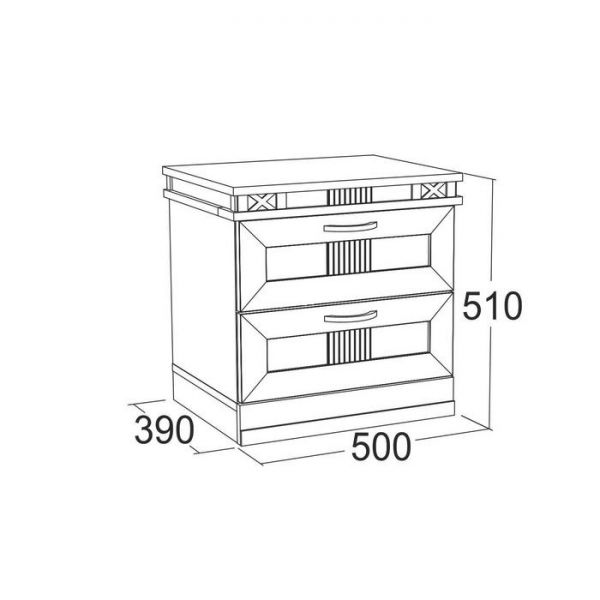 Тумба с 2-мя ящиками «Ольга 18», 500 ? 390 ? 510 мм, ЛДСП / МДФ, цвет валенсия