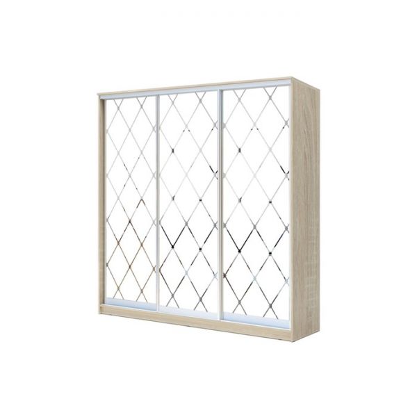 Шкаф-купе Хит-22-18/2-666, 1800x620x2200, Дуб сонома, Ромб большой на матовом