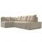 Угловой диван «Амадэус», правый угол, микровельвет, цвет бежевый