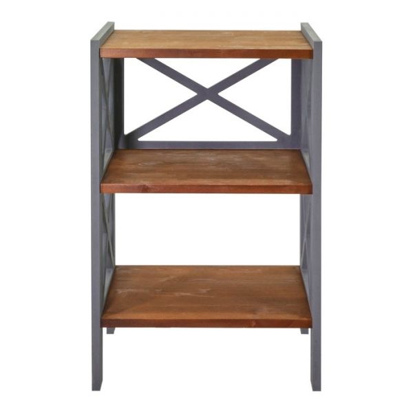 Стеллаж Лофт, полки из натурального дерева (63х42,2х31,6) Цвет полок Орех