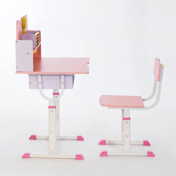 Растущая парта со стулом T22, розовая, ростовая группа №3-4