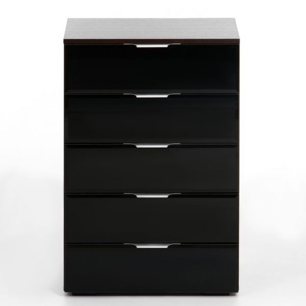 Комод  Алекса 602х460х914 венге/лакобель чёрного цвета