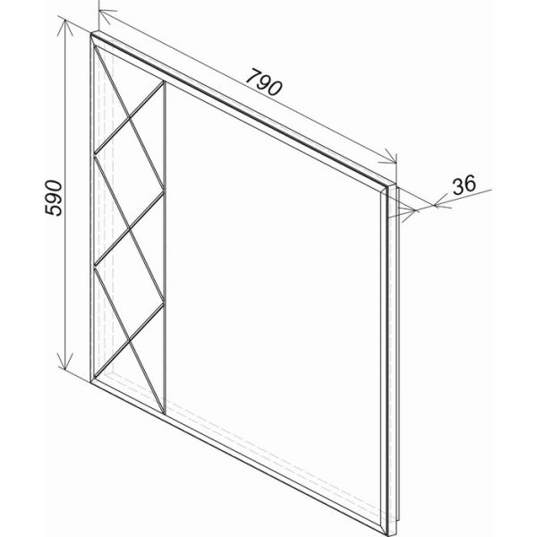 Зеркало Кимберли 790х36х590 белый
