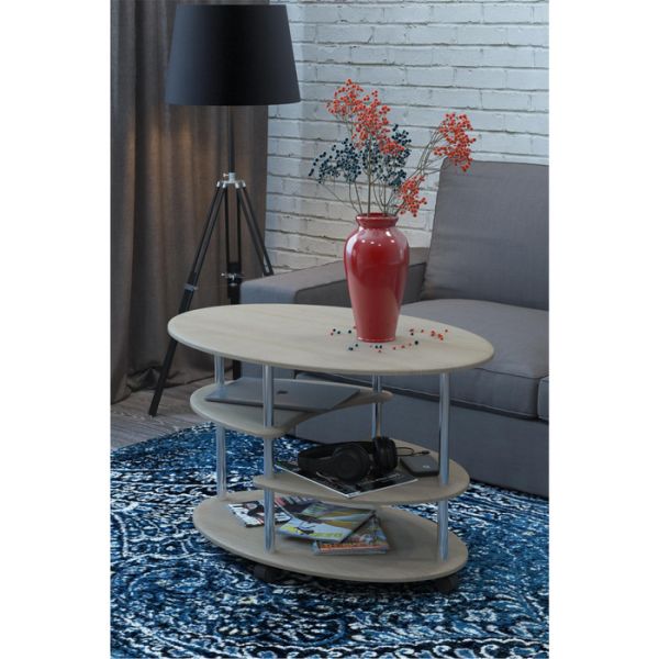 Стол журнальный «Эллипс», сж-01, 900 ? 600 ? 570 мм, цвет дуб белёный