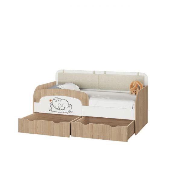 Кровать-тахта «Кот 800.4», 1600 ? 800 мм, без подушек, цвет туя светлая / белый