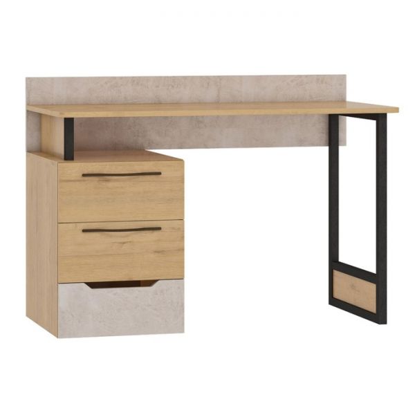 Стол письменный «Стэнфорд», 1200 ? 568 ? 846 мм, цвет дуб бунратти / слейт / чёрный