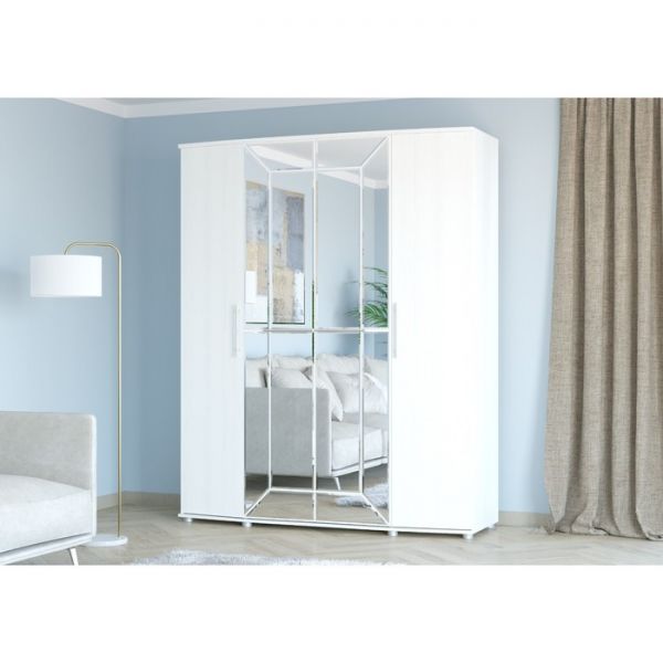 Шкаф 4-х дверный АМЕЛИ 1805х590х2220 Рамух Белый