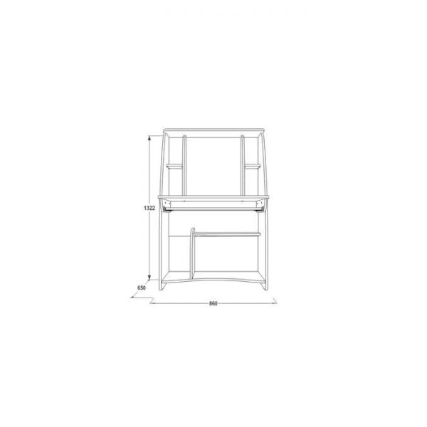 Стол компьютерный «СК 3», 860 ? 650 ? 1322 мм, ЛДСП, ясень анкор тёмный / анкор светлый