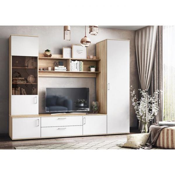 Тумба  ЛАЙТ 460х1800х570 Белый/ корпус Дуб Сонома