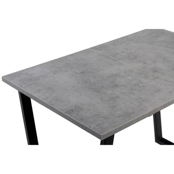 Стол АТЛАНТ-12 1300/1800х800х750  Бетон Чикаго светлый/Опора АТЛАНТ-Черный матовый