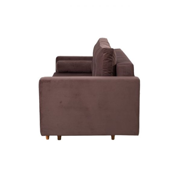 Прямой диван «Киото», механизм еврокнижка, велюр, цвет серый