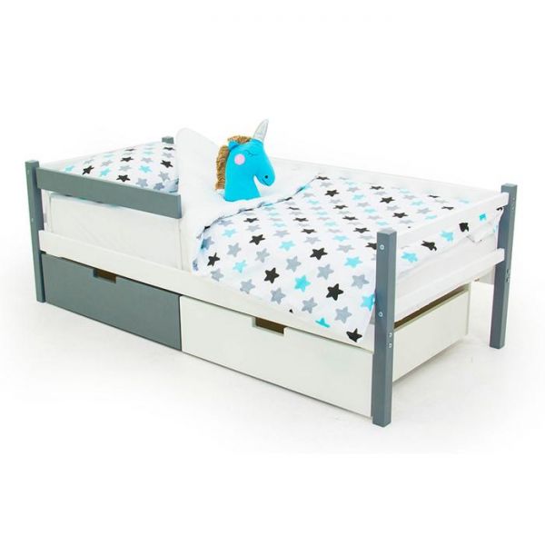 Детская кровать-тахта Svogen графит-белый