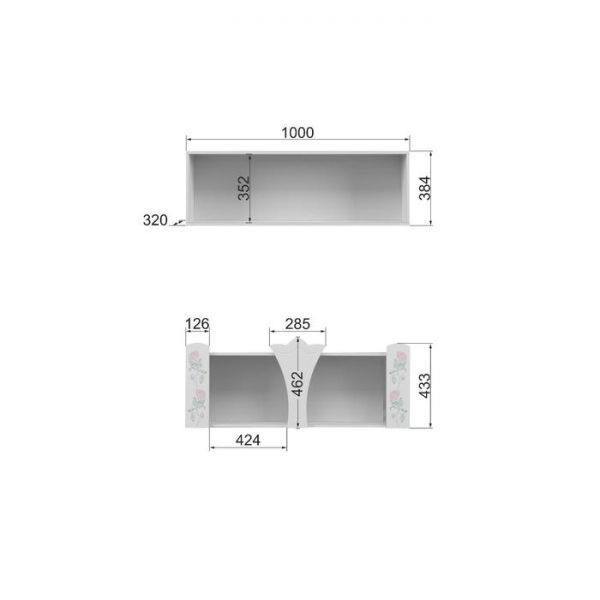 Полка «Розалия №7», 1210 ? 320 ? 462 мм, цвет лиственница белая