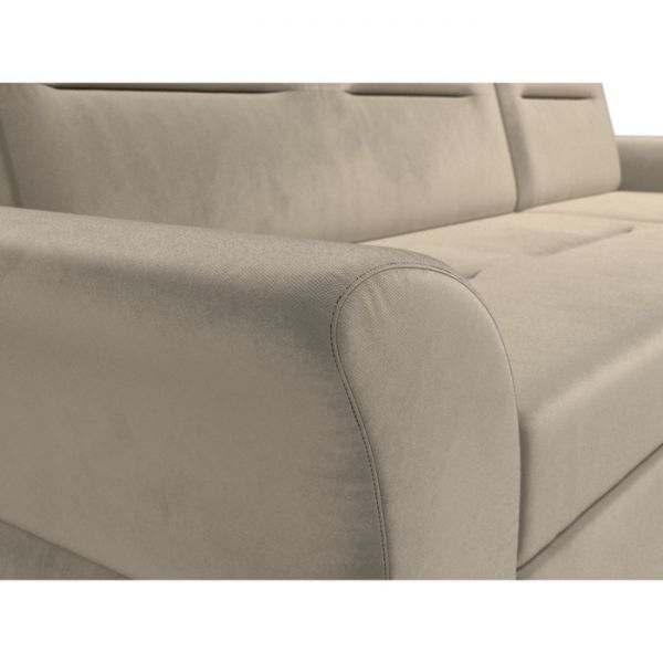 Угловой диван «Клайд», механизм дельфин, микровельвет, цвет бежевый