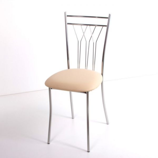 Стул на металлокаркасе Премьер СТ хром люкс/кремовый
