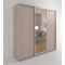 Шкаф-купе «Акцент-Сим ДЗ», 1500 ? 600 ? 2310 мм, ЛДСП, зеркало, цвет ясень шимо светлый