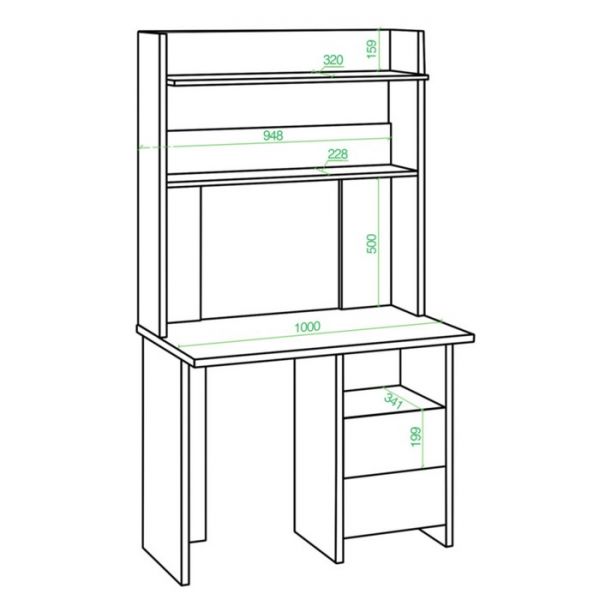 Компьютерный стол, 1000 ? 600 ? 1785 мм, цвет карамель/венге