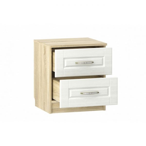 Тумба прикроватная Оливия НМ 040.37 Х, 448х420х511, Белое дерево/Дуб Сонома