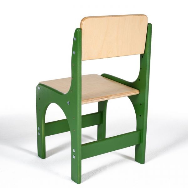 Стул детский регулируемый Альфа 00-1, Зеленый/Лак