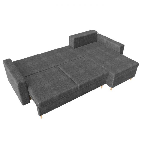 Угловой диван «Белфаст», механизм пантограф (тик-так), экокожа, цвет чёрный